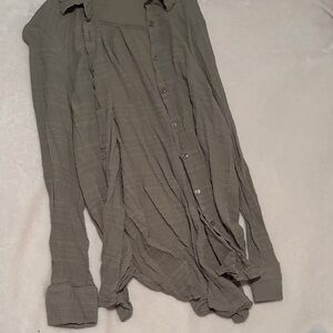 Fashion Nova Olive Button-Up Top